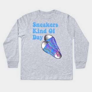 Sneakers Kind Of Day, Sneakers and Pearls, Chucks and Pearls Kids Long Sleeve T-Shirt